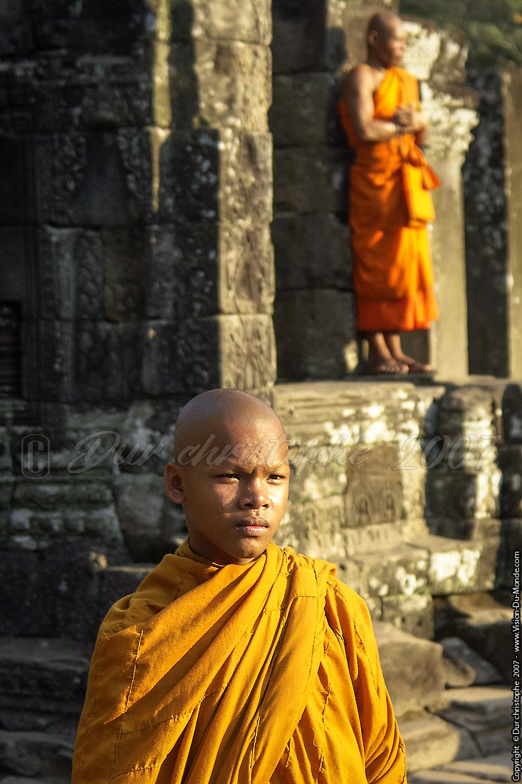 Bonzes - Le temple Bayon - Siem Reap - 2007
