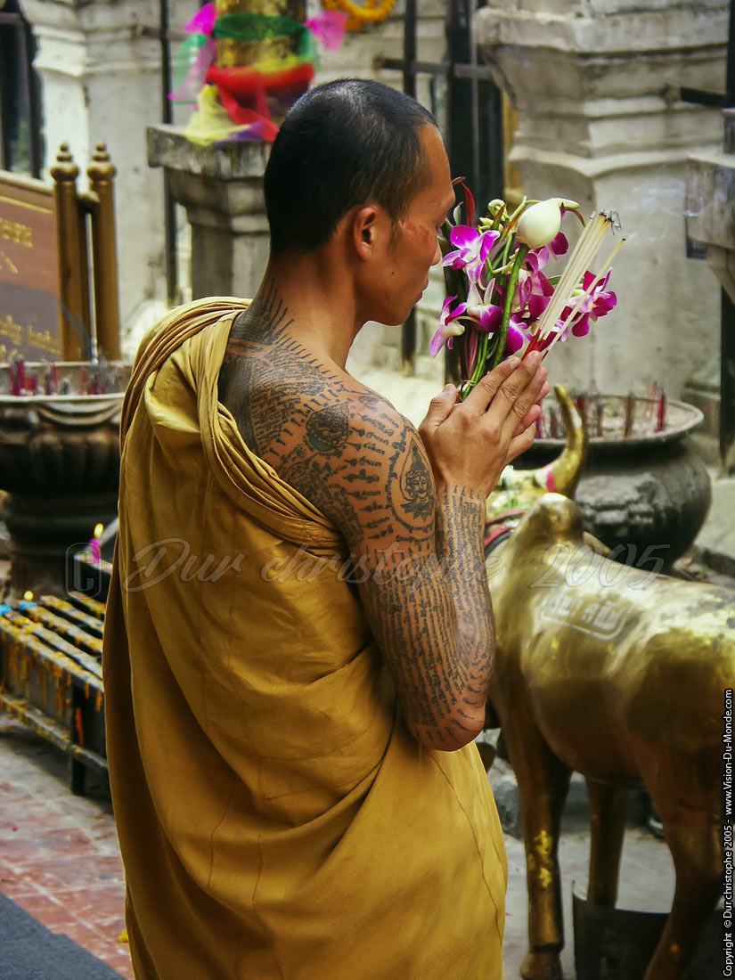 Moine tatoué - Wat Phra That Lampang Luang - Lampang- 2005