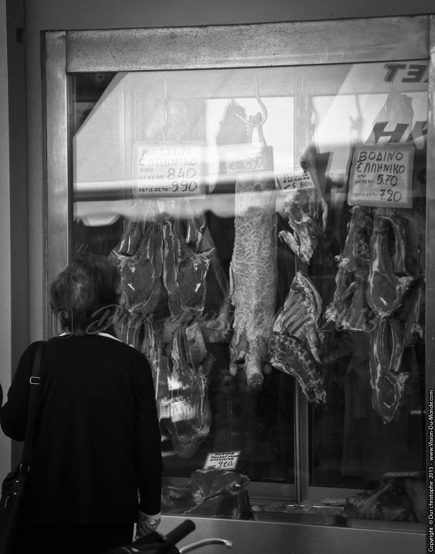 Vitrine du boucher - Héraklion - 2013