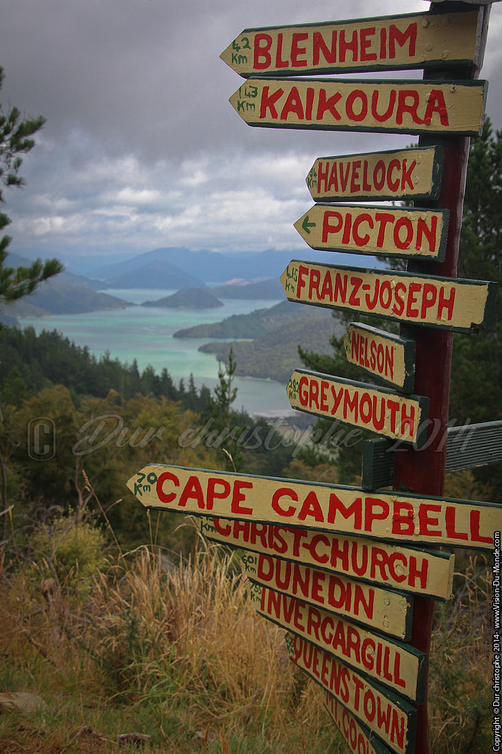 Direction de villes - Queen Charlotte Track - 2014